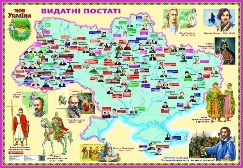 Карта &amp;quot;Видатні постаті&amp;quot;. Моя Україна на планках.