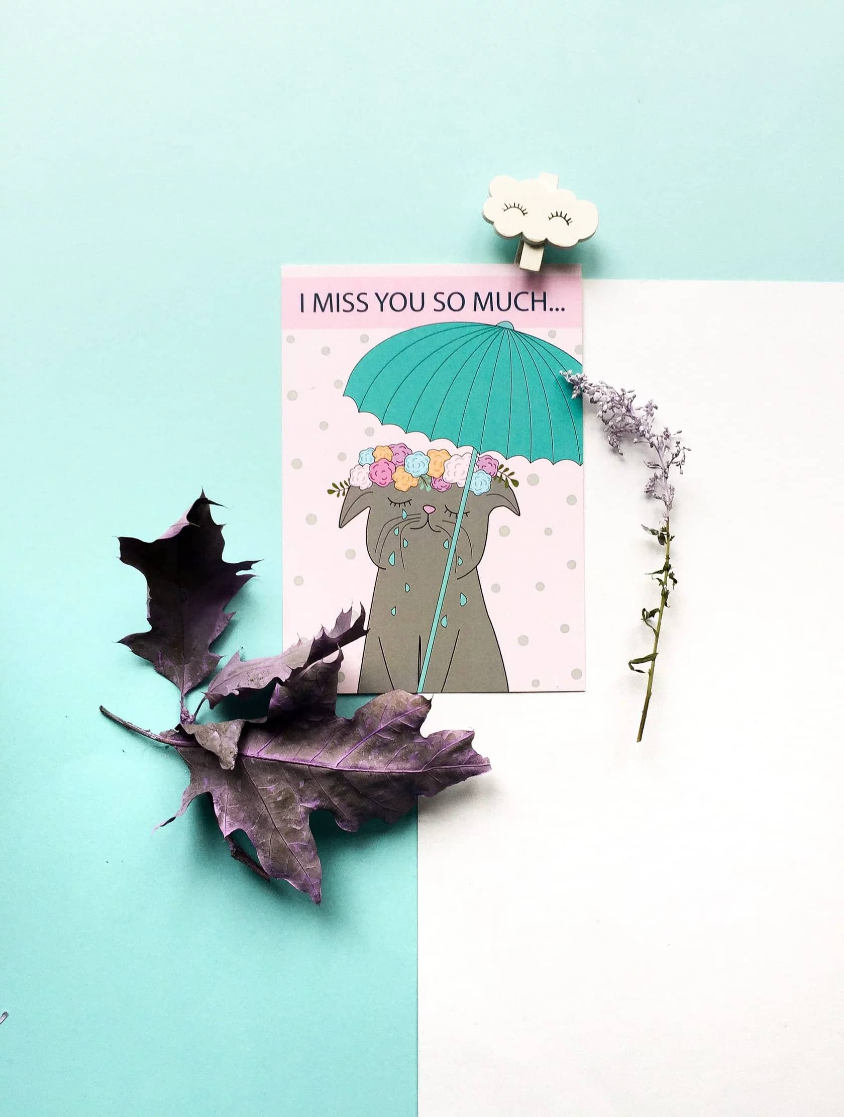 Листівка класична Miss you so much