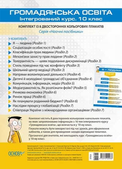 Громадянська освіта. Інтегрований курс. 10 клас. Комплект плакатів