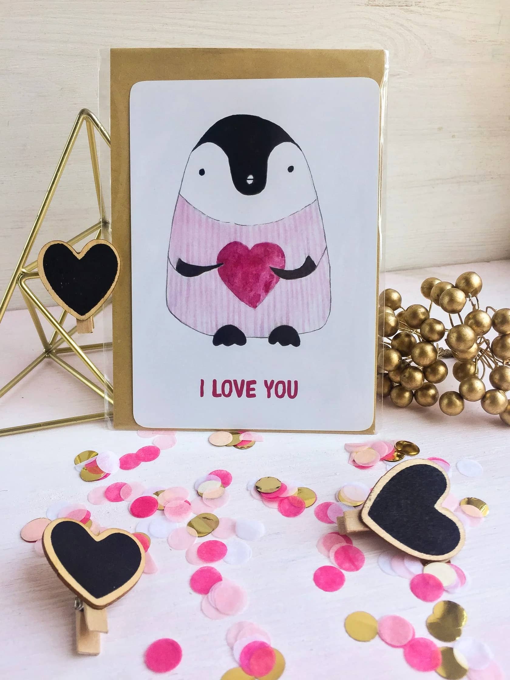 Листівка Penguin (Ilove you)