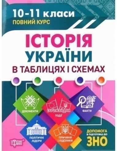 Таблиці та схеми Історія України в таблицях і схемах.10-11класи, до ЗНО