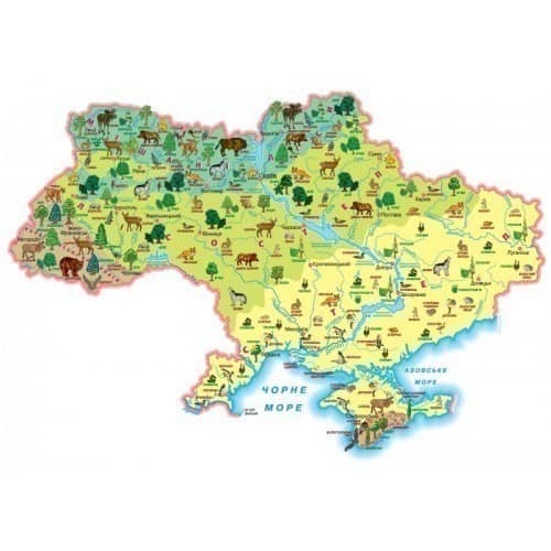 Карта &amp;quot;Рослини і тварини&amp;quot;. Моя Україна (на планках)