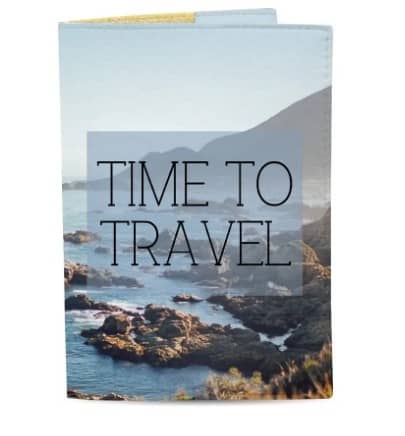 Обкладинка на паспорт ЕкоШкіра Time to travel