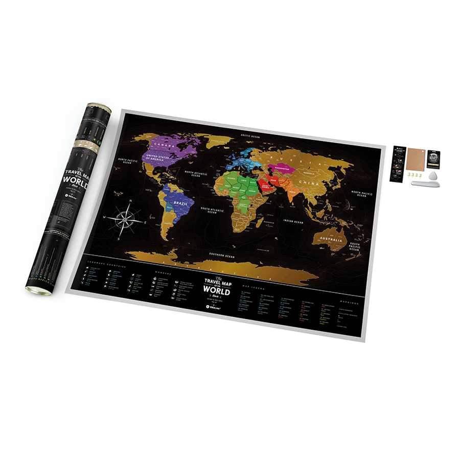 Скретч карта світу &amp;quot;Travel Map Black World&amp;quot; (тубус) (англ)