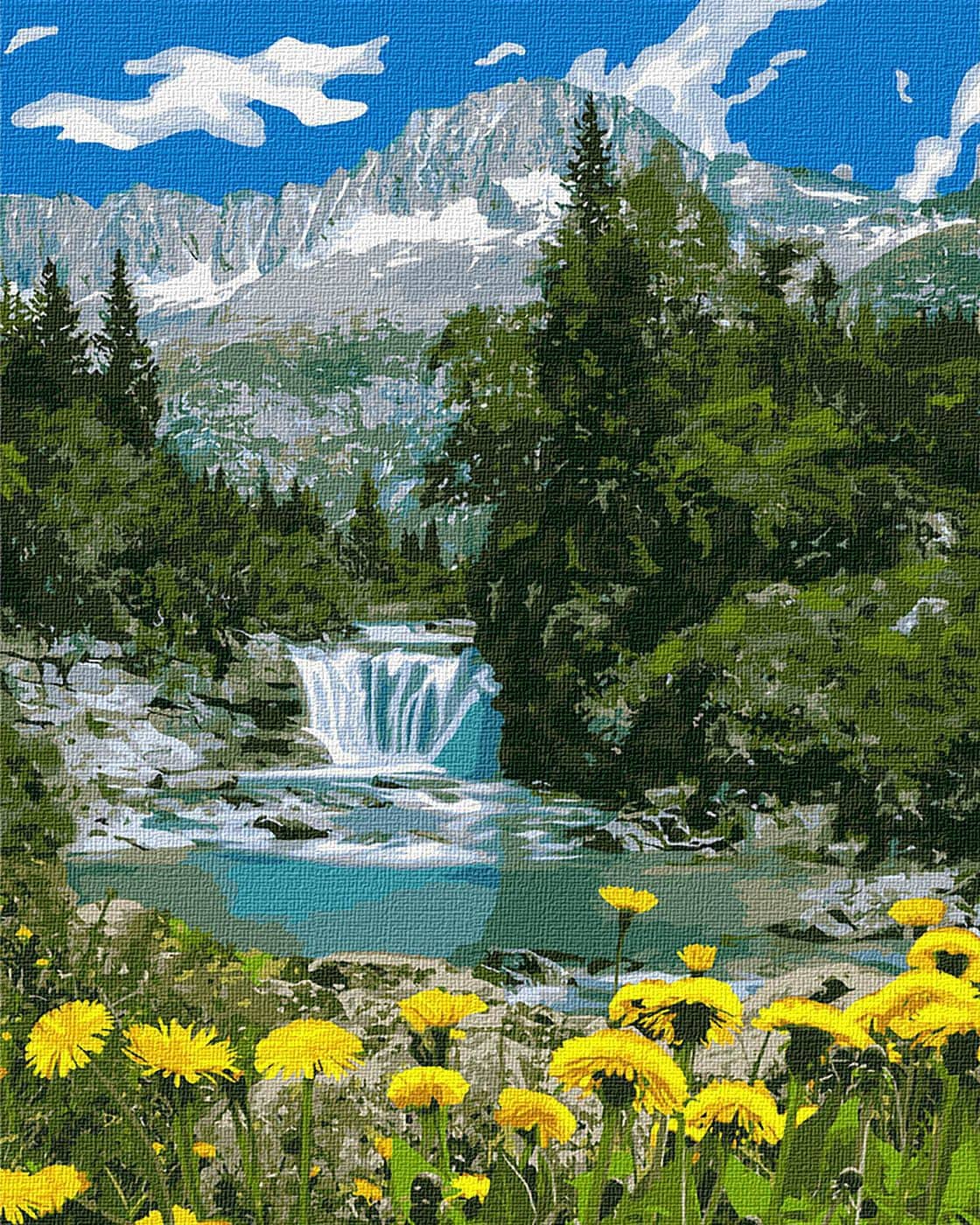 Набір для розпису по номерах. &amp;quot;Гірський водограй&amp;quot; 40*50см