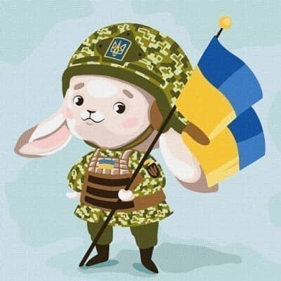 Набір для розпису по номерах. &amp;quot;Зайчик - захисник&amp;quot; 30х30см