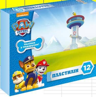 Пластилін  Серія PAW Patrol 12 кольорів