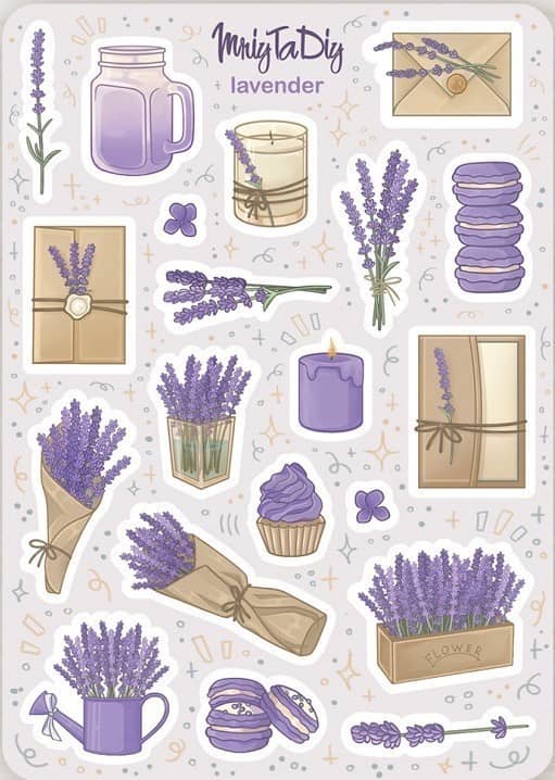 Стікер лист з наклейками &amp;quot;LAVENDER&amp;quot;