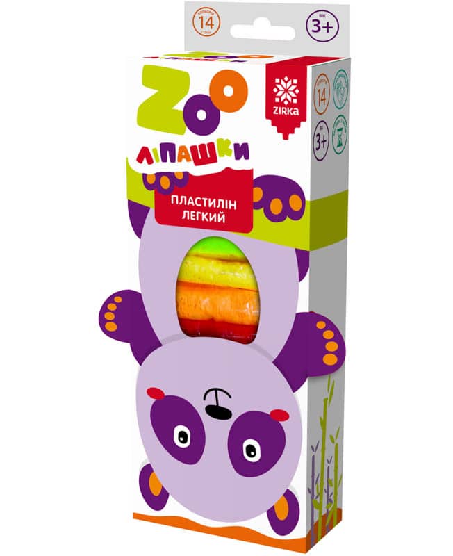 Пластилін легкий ZOOліпашки Панда 6г/14кол/14ст