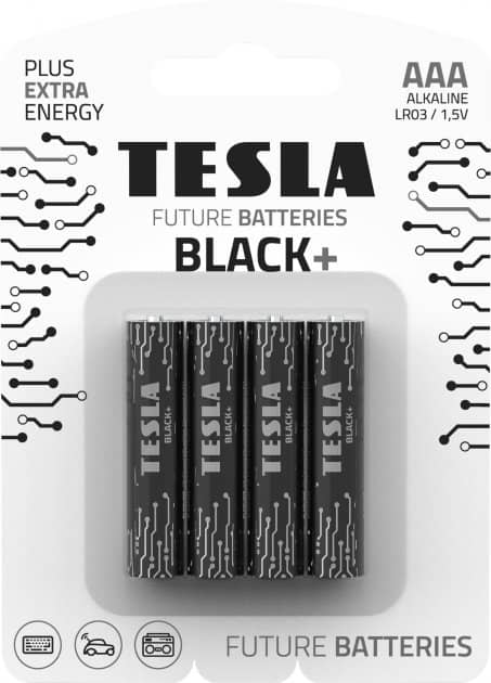 Батарейки Tesla AAA BLACK+ (LR03/BLISTER FOIL) 4 шт