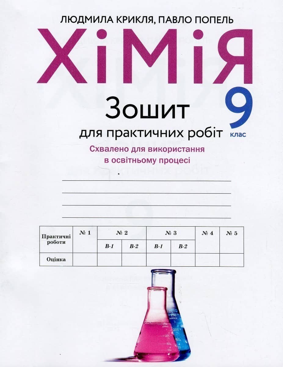Хімія. Зошит для практичних робіт. 9 клас