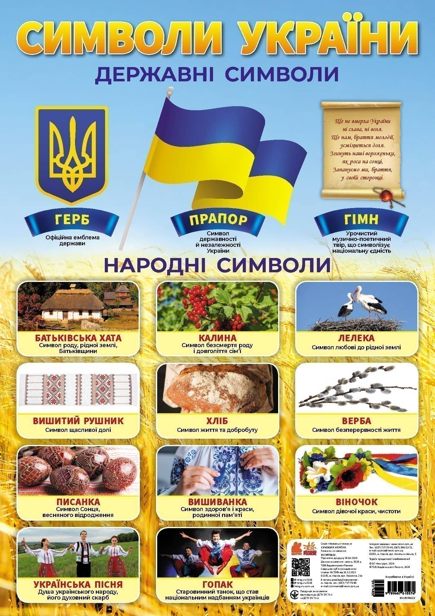 Навчальні плакати. Символи України