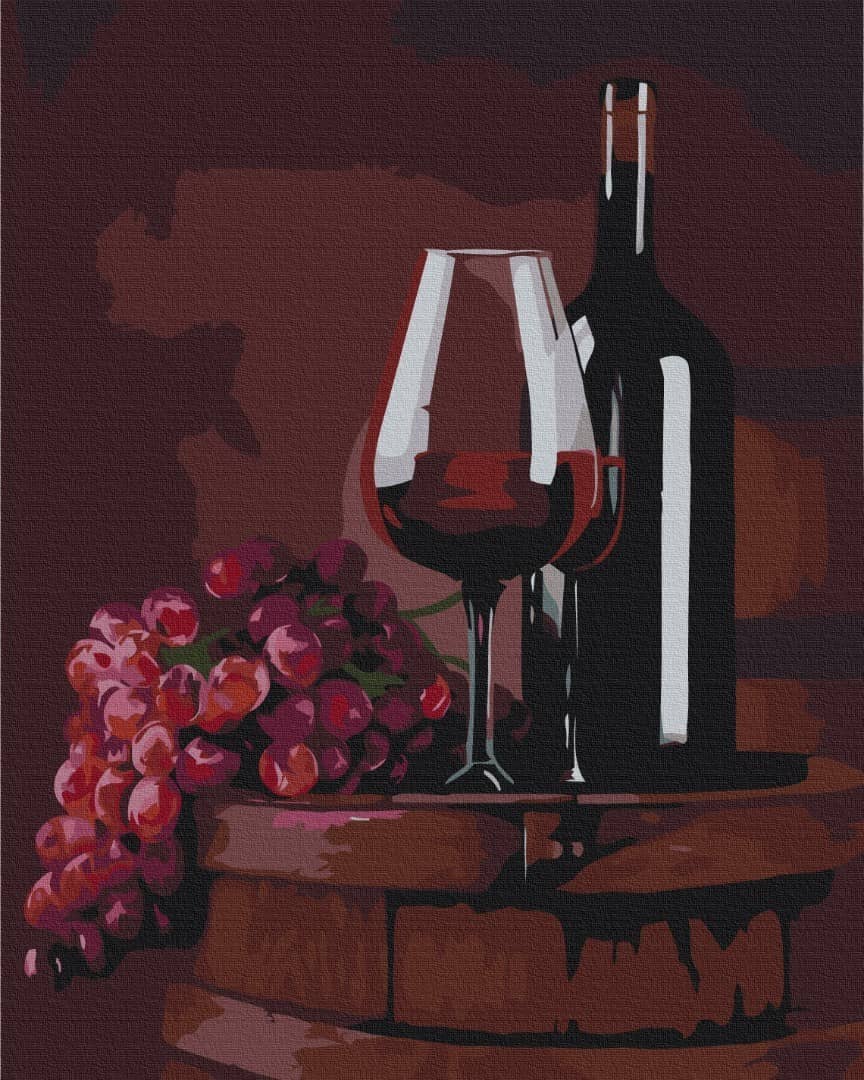 Картина за номерами: Келих червого Valentyna Ivanova