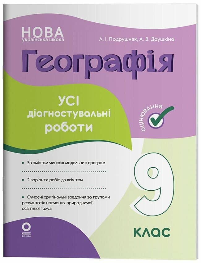 Оцінювання. Географія. 9 клас. Усі діагностувальні роботи