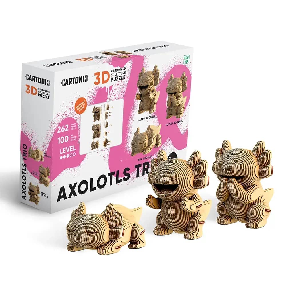 Картонний конструктор "Cartonic 3D Puzzle AXOLOTLS TRIO"