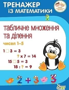 Тренажер із математики. Табличне множення та ділення чисел 1-5