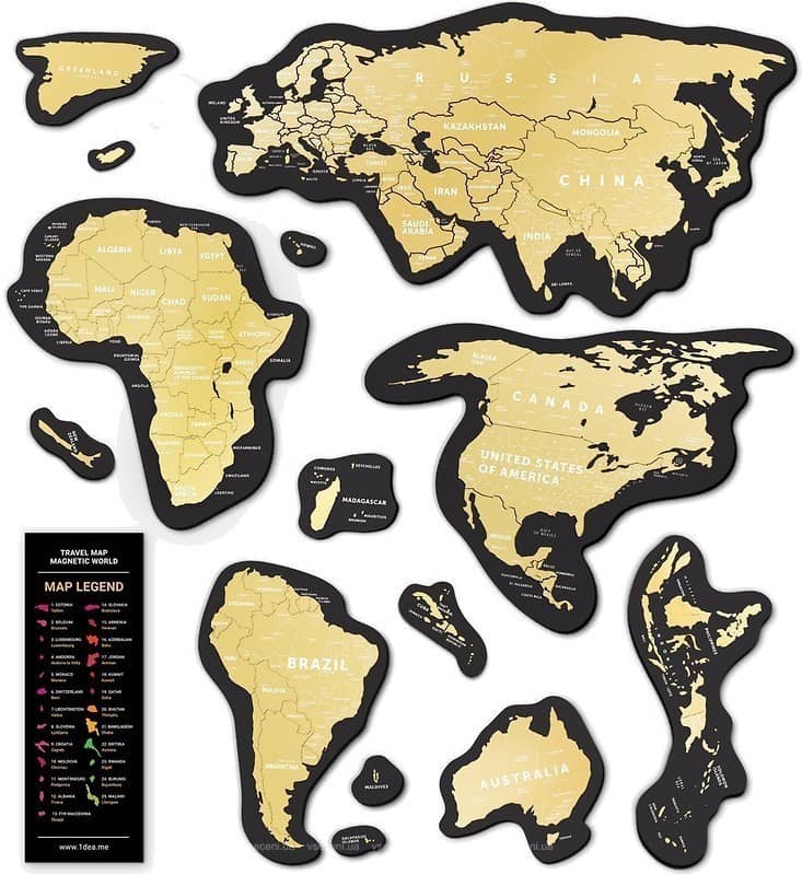 Cкретч карта магнітна &amp;quot;Travel Map Magnetic World&amp;quot; (англ) коробка