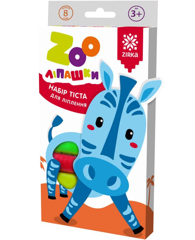 Тісто для ліплення ZOOліпашки Зебра 35г/8кол/8ст