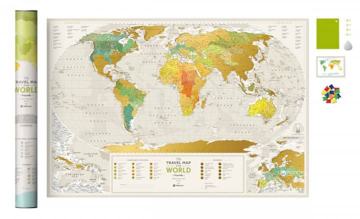 Скретч карта світу &amp;quot;Travel Map Geography World&amp;quot; (тубус) (англ)