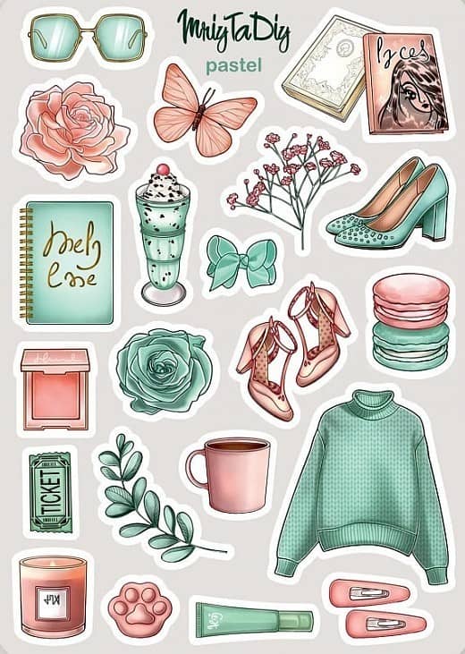 Стікер лист з наклейками &amp;quot;PASTEL&amp;quot;