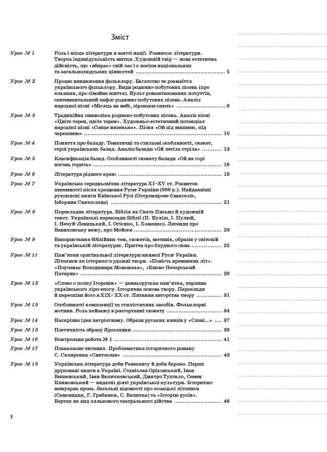 Українська література. 9 клас. I семестр