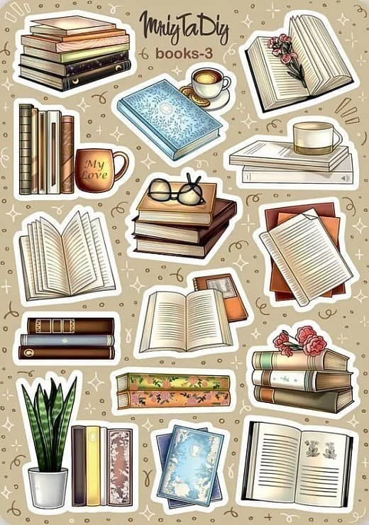 Стікер лист з наклейками &amp;quot;Books-3&amp;quot;