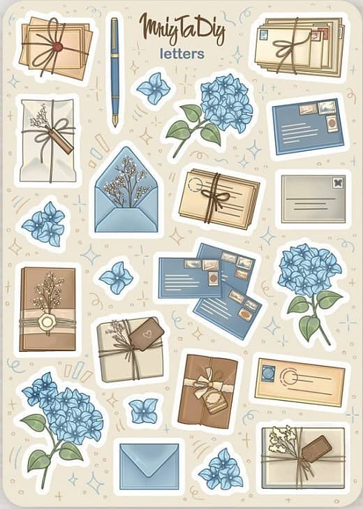 Стікер лист з наклейками &amp;quot;LETTERS&amp;quot;