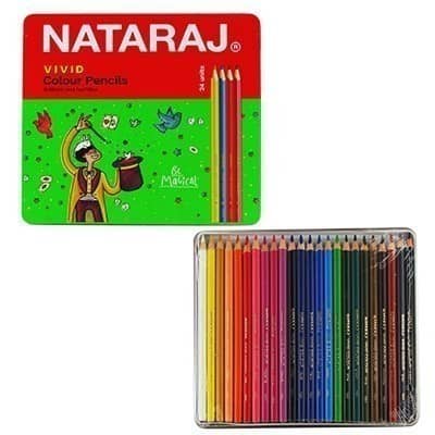 Карандаши цв. 24 цв. Nataraj Vivid Premium в метал коробке  201256014