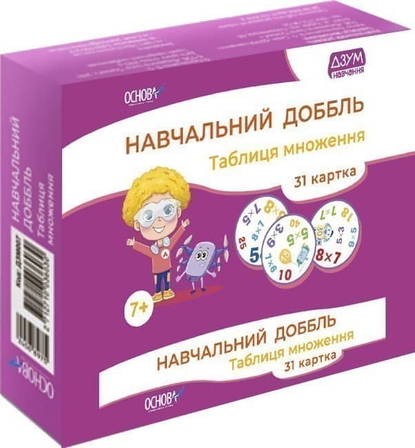 Навчальний доббль. Таблиця множення