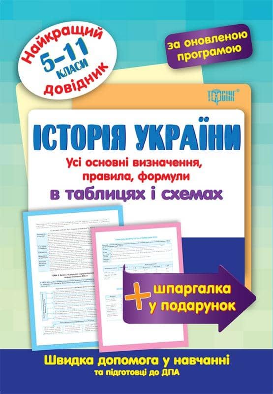Найкращий довідник в таблицях Історія України 5-9 кл