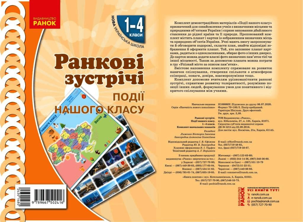 Ранкові зустрічі. Плакат Події нашого класу . 1-4 класи
