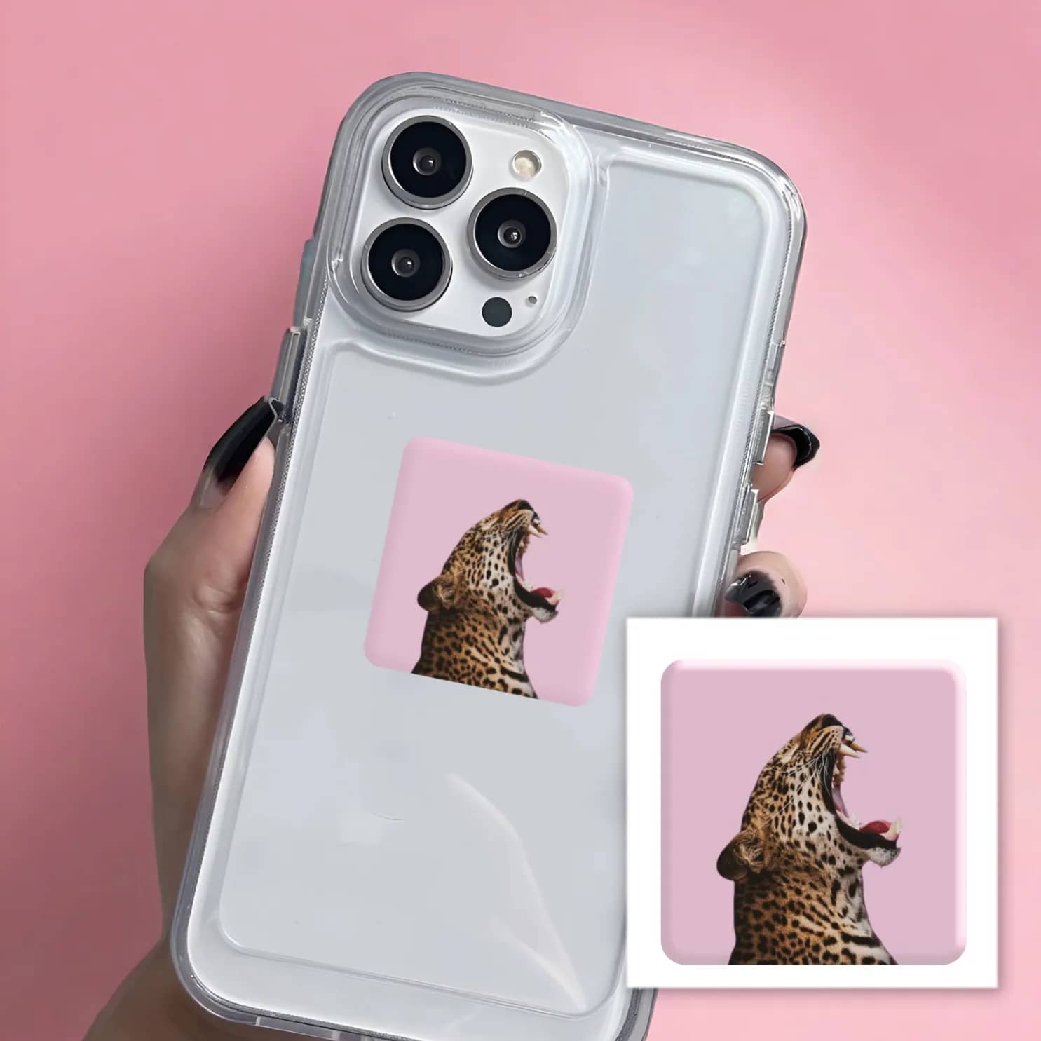 3D-стікер &amp;quot;Pink wild cat&amp;quot;