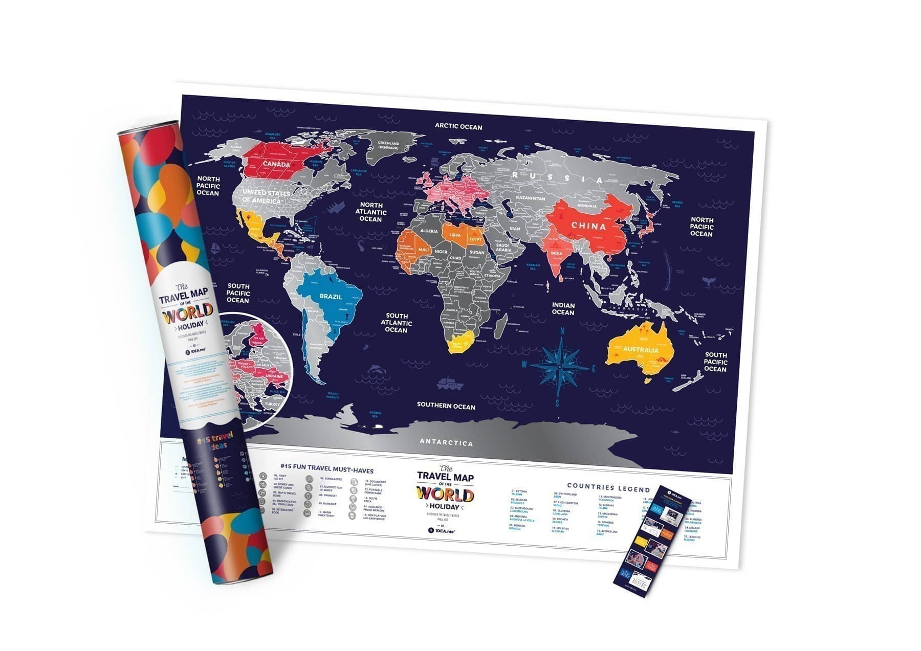 Скретч карта світу &amp;quot;Travel Map Holiday World&amp;quot; (англ) (тубус)