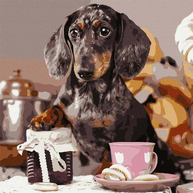 Набір для розпису по номерах. &amp;quot;Пухнастий кухар&amp;quot; 40х40см, фото - 1