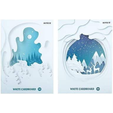 картон К21/17-1254 білий 10арк A4 KITE