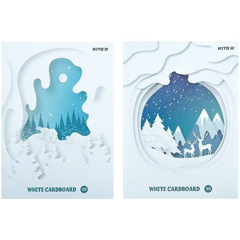 картон К21/17-1254 білий 10арк A4 KITE, фото - 1