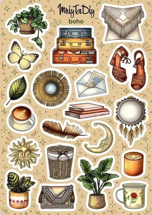 Стікер лист з наклейками &amp;quot;Boho&amp;quot;, фото - 1