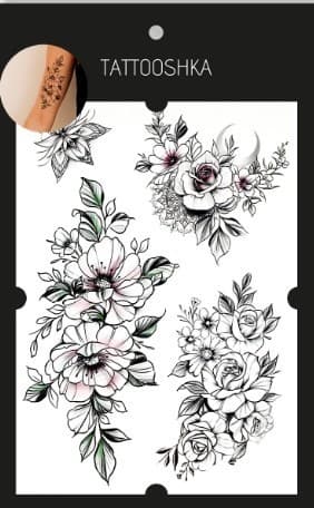 Тату &amp;quot;Три трояндові гілочки&amp;quot;, фото - 3