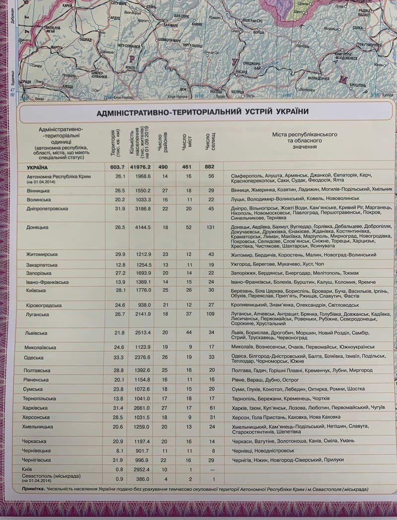Україна. Політико-адміністративна карта, м-б 1:1 500 000 (ламінована, на планках), фото - 3