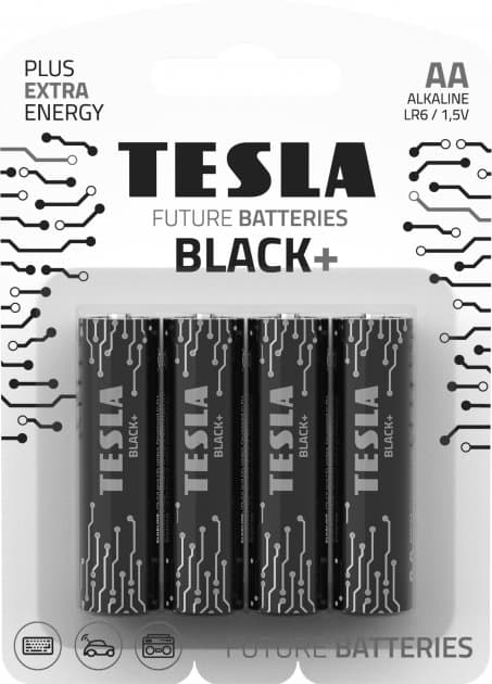 Батарейки Tesla AA BLACK+ (LR06 /BLISTER FOIL) 4 шт, фото - 1