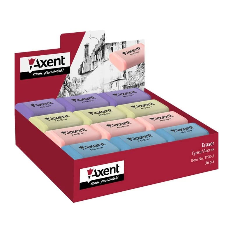 Ластик Mellow Axent 1190-A ассорти, фото - 2