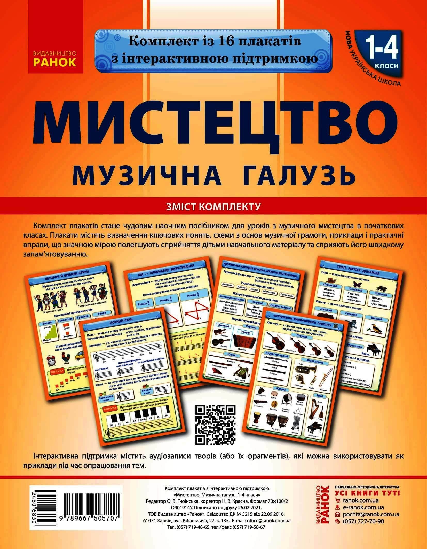 Плакати: МИстецька галузь 1-4 класи. Музична складова. НУШ, фото - 1