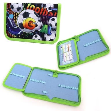 JO-19253 Пенал без наполн. 1 від. і 1 відчинити. &amp;quot;Goal&amp;quot;, всередині кол. фон + роз.