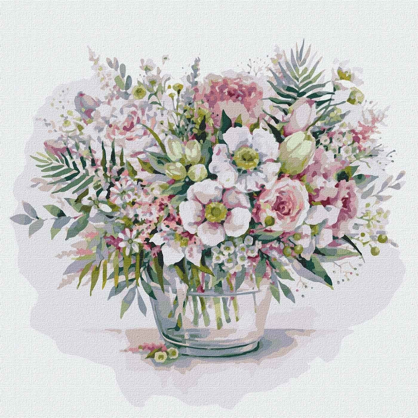 Набір для розпису по номерах. &amp;quot;Мальовничий букет&amp;quot; 50*50см, фото - 1