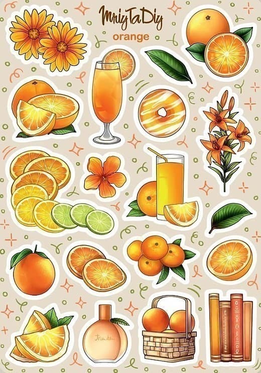 Стікер лист з наклейками &amp;quot;Orange&amp;quot;, фото - 1