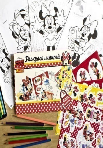 Раскрась и наклей в конверте.Мини-Маус, фото - 2