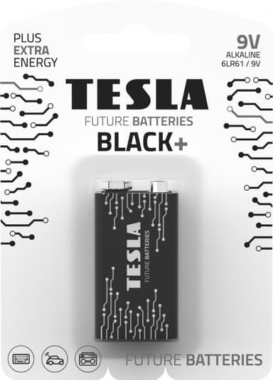Батарейка TESLA BATTERIES 9V BLACK+(6LR61 /BLISTER FOIL 1 шт)