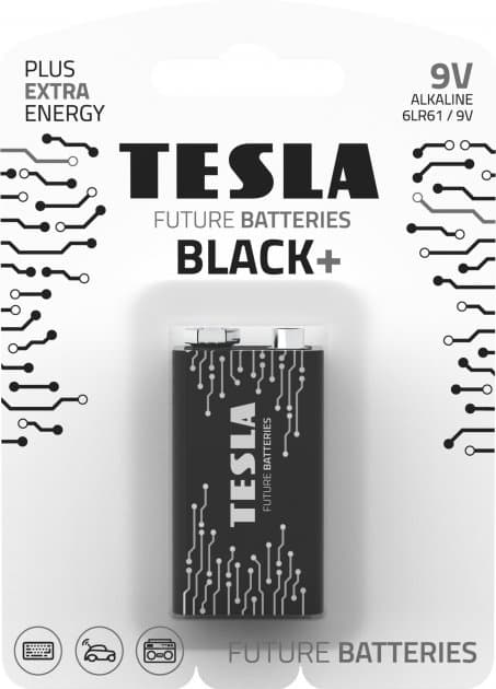 Батарейка TESLA BATTERIES 9V BLACK+(6LR61 /BLISTER FOIL 1 шт), фото - 1