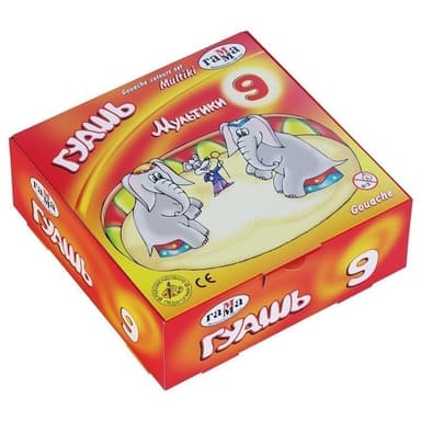 Гуашь Гамма &amp;quot;Мультики&amp;quot;, 09 цветов, 20мл, картон. упак.