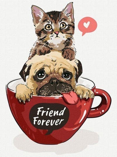 Набір для розпису по номерах. &amp;quot;Друзі назавжди&amp;quot; 30х40см, фото - 1